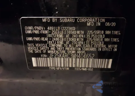 2021 Subaru Forester Sport from USA, damaged, VIN JF2SKARC3MH404652